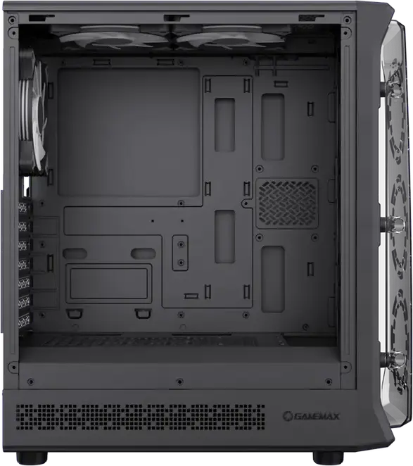 Carcasa Gaming Gamemax Starlight 2 AB Midi Tower, Negru, Sticla Temperata, EATX/ATX/M-ATX/ITX, 6 Ventilatoare 120mm Incluse, Type-C, Otel SPCC