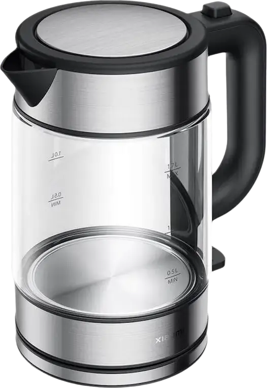 Fierbător Electric din Sticlă Xiaomi 1.7L, 2200W Sticlă Borosilicată, Bază Rotativă 360 Grade, Indicator LED Albastru, Protecție Împotriva Fierberii