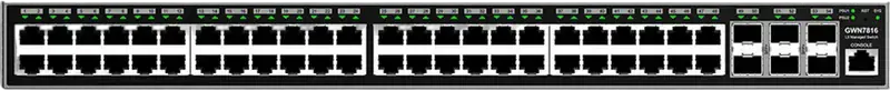 Switch de retea Grandstream GWN7816P Layer 3 Managed, 48 Porturi 10/100/1000 Mbps Gigabit Non-PoE, Management GWN.Cloud, Rackmount Enterprise