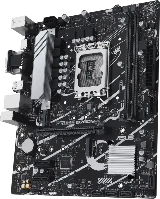 ASUS PRIME B760M-K Motherboard LGA1700 Intel B760 mATX for 14th/13th/12th Gen Intel Core, DDR5, PCIe 4.0, 2.5Gb Ethernet, HDMI, VGA, Aura Sync