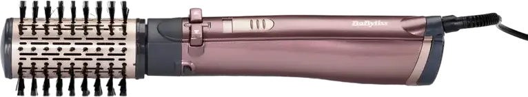 BaByliss Big Hair AS960E Rotating Hair Brush Airstyler 1000W with Ceramic Coating, Ionization, 4 Interchangeable Heads and Cool Shot, Pink/Grey