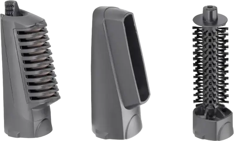 BaByliss Big Hair AS960E Rotating Hair Brush Airstyler 1000W with Ceramic Coating, Ionization, 4 Interchangeable Heads and Cool Shot, Pink/Grey