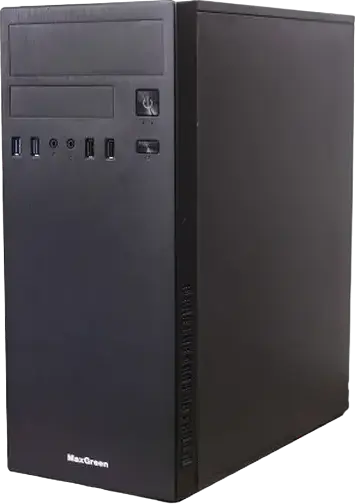 Sohoo 2812BK Midi-Tower PC Case, Black, ATX/mATX/ITX Support, Integrated PSU, 1x 5.25", 2x 3.5", 3x 2.5" Bays, USB 3.0, Metal and ABS Plastic