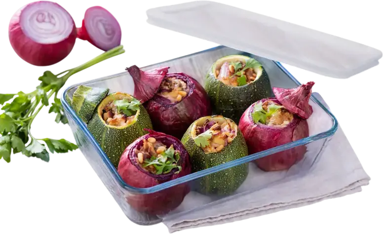 Pyrex Cook & Freez 241P000 Borosilicate Glass Rectangular Baking and Storage Dish with Plastic Lid, 0.8L, Set of 5