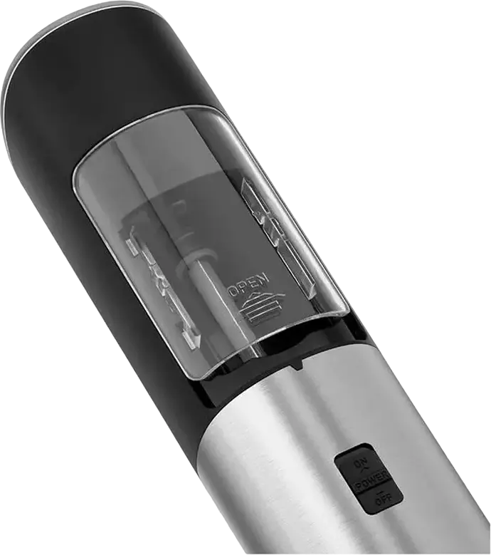 Circle Joy KYMQ-5 Electric Salt and Pepper Grinder, Ceramic Rotor Mill with Adjustable Coarseness, One-Handed Operation, Silver Plastic and Metal
