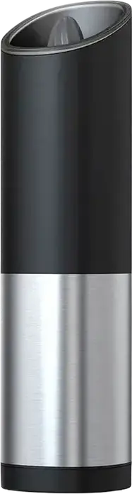 Circle Joy KYMQ-5 Electric Salt and Pepper Grinder, Ceramic Rotor Mill with Adjustable Coarseness, One-Handed Operation, Silver Plastic and Metal