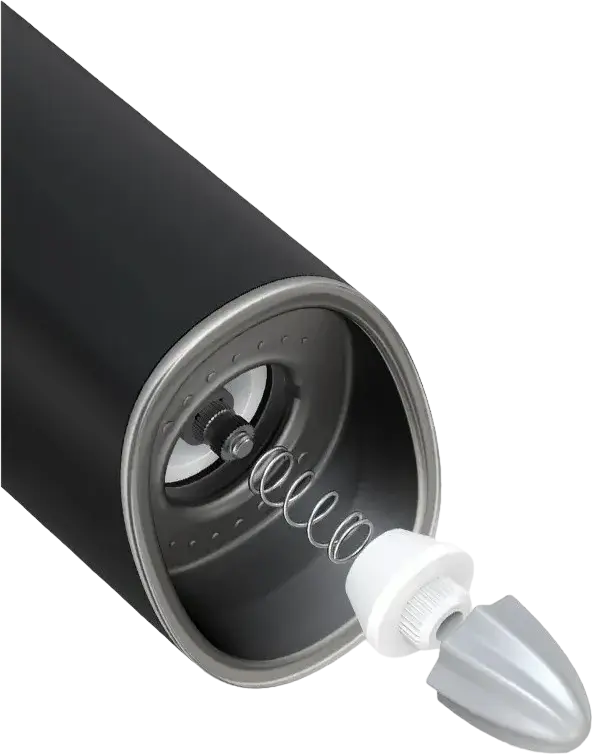Circle Joy KYMQ-5 Electric Salt and Pepper Grinder, Ceramic Rotor Mill with Adjustable Coarseness, One-Handed Operation, Silver Plastic and Metal