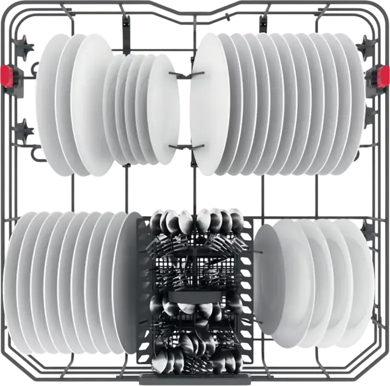 Whirlpool WRIC 3C26 P Built-in Dishwasher, 14 Place Settings, 6th Sense Technology, NaturalDry, AquaStop, 8 Programs, Silver, 46 dB