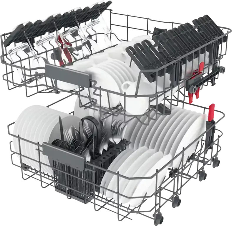 Whirlpool WRIC 3C26 P Built-in Dishwasher, 14 Place Settings, 6th Sense Technology, NaturalDry, AquaStop, 8 Programs, Silver, 46 dB
