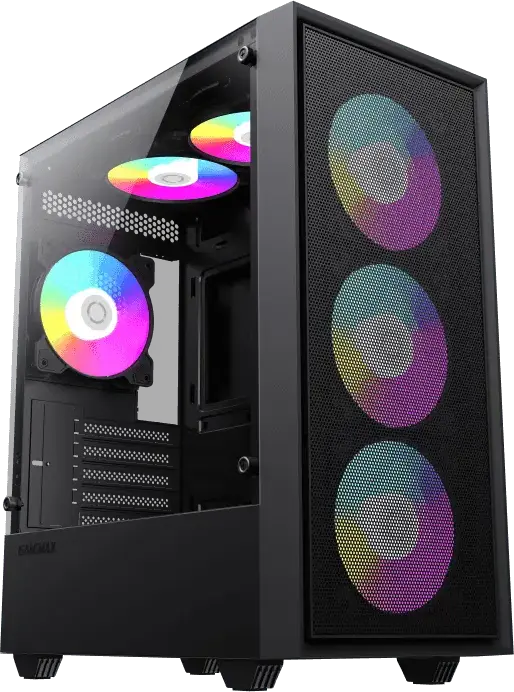 Carcasa PC Gamemax Storm (6651) Mini-Tower Micro-ATX, Sticla Temperata, Otel SPCC, Suport Radiator 360mm, 1x Ventilator 120mm FRGB, Negru