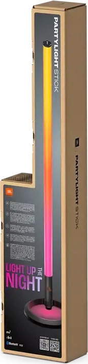 Световая палка JBL PartyLight Stick JBLPLSTICKAM, RGB LED 360°, Bluetooth 5.3, Защита IPX4, Синхронизация Auracast, Аккумулятор 8ч, Черный
