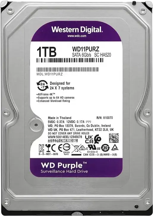 Unitate HDD Western Digital WD Purple, 3.5", 1 TB <WD11PURZ>