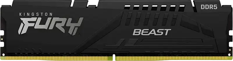 Memorie RAM Kingston FURY Beast DDR5 16GB 5600MHz CL36 KF560C36BBE2K2-32, Intel XMP 3.0, AMD EXPO, Radiator Aluminiu Low-Profile, Negru