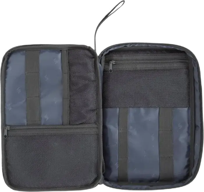 RivaCase Biscayne 5632 Travel Organizer, Black Polyester, 180x30x258mm, with Mesh Pockets, Elastic Loops and Wrist Strap