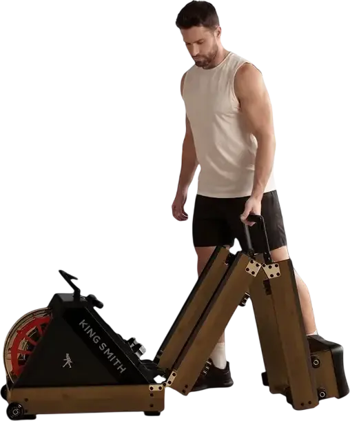 Kingsmith WR20 Water Rowing Machine, Tri-fold Compact Design, Walnut Wood, 6-Level Water Resistance, LED Display, KS Fit App, Max User 150kg