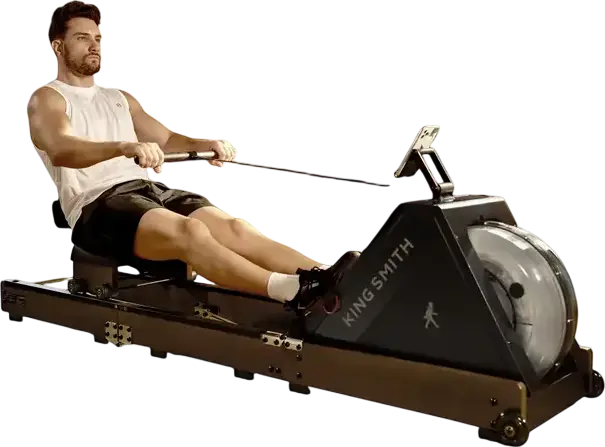 Kingsmith WR20 Water Rowing Machine, Tri-fold Compact Design, Walnut Wood, 6-Level Water Resistance, LED Display, KS Fit App, Max User 150kg