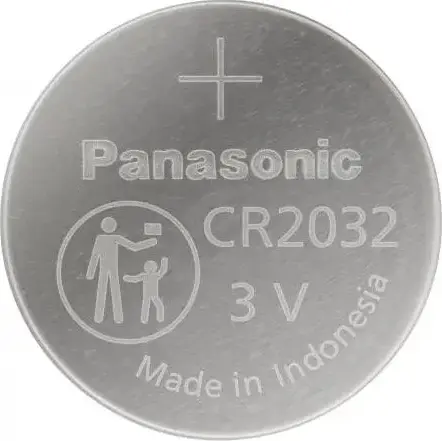 Baterie Panasonic CR2032 3V Litiu Tip Buton, Celula Primara dioxid de Mangan, 20mm x 3.2mm, fara Mercur, Conformitate RoHS