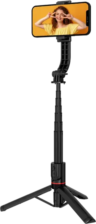 Proove Lite Shot Selfie Stick Tripod, 106 cm Max Length, Aluminum Alloy and ABS, 360 Degree Rotation, Mechanical Smartphone Holder, Black