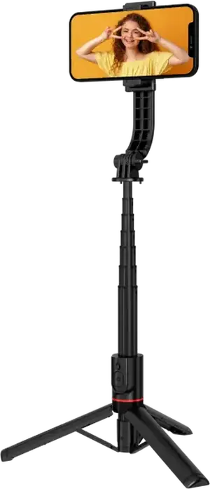 Proove Lite Shot Selfie Stick Tripod, 106 cm Max Length, Aluminum Alloy and ABS, 360 Degree Rotation, Mechanical Smartphone Holder, Black