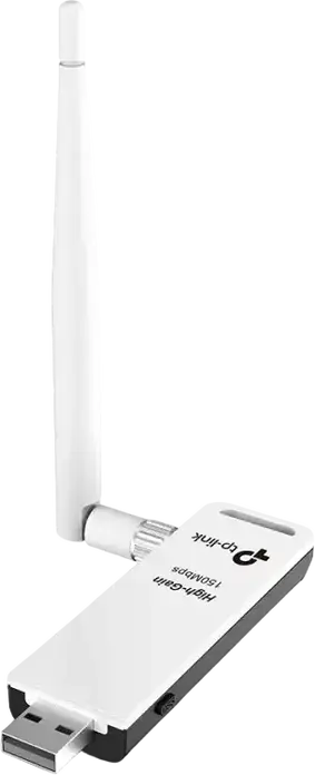Adaptor Wireless USB TP-Link TL-WN722N, Viteza 150Mbps N, 2.4GHz, Antenă Detasabilă Omni Directional 4dBi, Buton WPS, USB 2.0, Alb