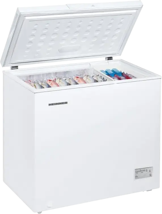 Heinner HCF-200CNHE++ Chest Freezer, 198L Capacity, Energy Class E, Electronic Control, Inverter Technology, Fast Freeze, White, 90.5x54.5x84.5 cm