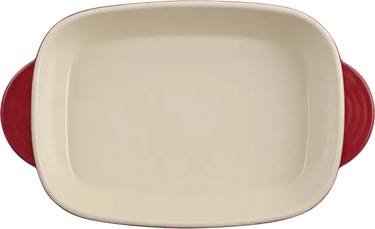 Resto Fornax 96113 Rectangular Ceramic Bakeware Baking Tray, Red, 2.35L, 38.6 x 23.0 x 6.6 cm, Oven and Microwave Safe, Scratch Resistant
