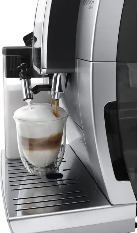 espressor DeLonghi Dinamica Plus ECAM380.85.SB Automat, 15 bar, rezervor apa 1.8L, sistem LatteCrema Hot, ecran tactil color 3.5 inch, Otel inoxidabil