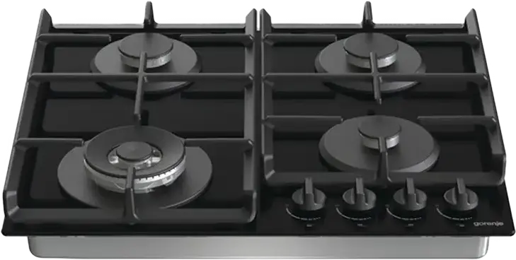 Gorenje GTW 641 EB Built-in Gas Hob, 4 Burners with WOK, Tempered Glass Surface, Cast Iron Grates, Black, 60 cm