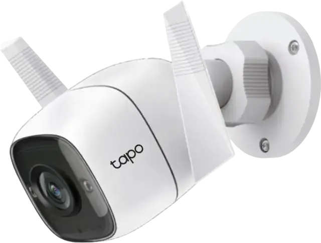 TP-Link Tapo C310 Outdoor Security Wi-Fi Camera, 3MP High Resolution, IP66 Weatherproof, Night Vision 30m, Two-Way Audio, Motion Detection, White