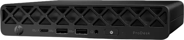 Мини-ПК HP ProDesk 4 Mini G1i, Intel Core Ultra 5 225T (Series 2) 10 ядер, 16ГБ DDR5 RAM, SSD 512ГБ NVMe, Windows 11 Pro, Wi-Fi 6E, Черный