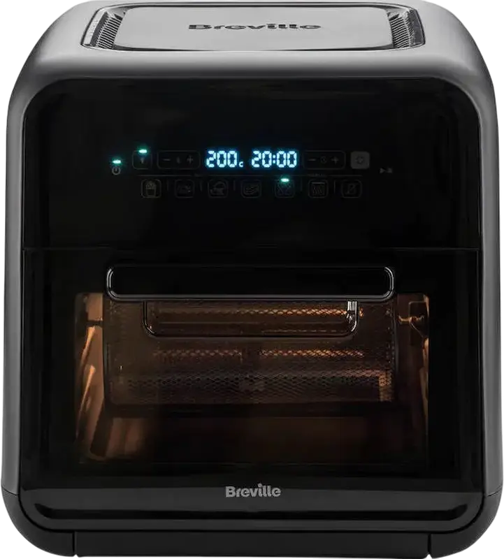 Breville VDF127X-DIM Air Fryer Oven, 2000W, 10.6L Capacity, 7 Preset Programs, Rotisserie, Dehydration, 360 Hot Air Circulation, Digital Touch Control, Black