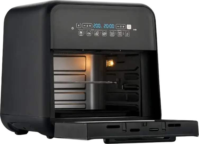 Breville VDF127X-DIM Air Fryer Oven, 2000W, 10.6L Capacity, 7 Preset Programs, Rotisserie, Dehydration, 360 Hot Air Circulation, Digital Touch Control, Black