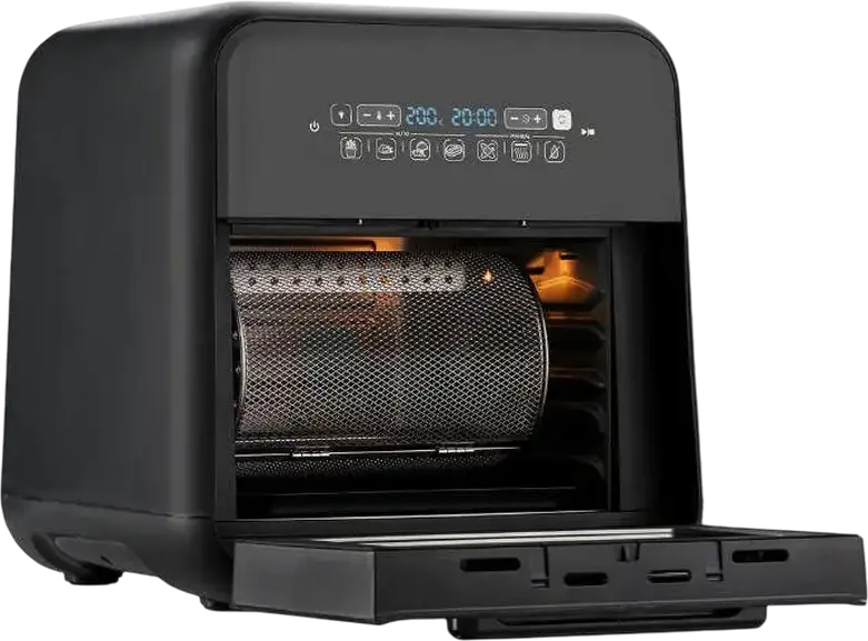Breville VDF127X-DIM Air Fryer Oven, 2000W, 10.6L Capacity, 7 Preset Programs, Rotisserie, Dehydration, 360 Hot Air Circulation, Digital Touch Control, Black