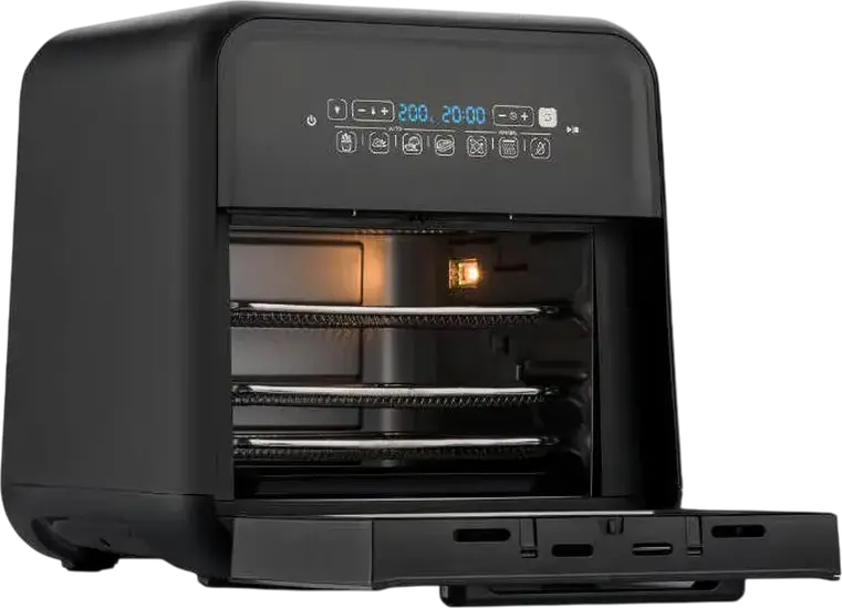 Breville VDF127X-DIM Air Fryer Oven, 2000W, 10.6L Capacity, 7 Preset Programs, Rotisserie, Dehydration, 360 Hot Air Circulation, Digital Touch Control, Black