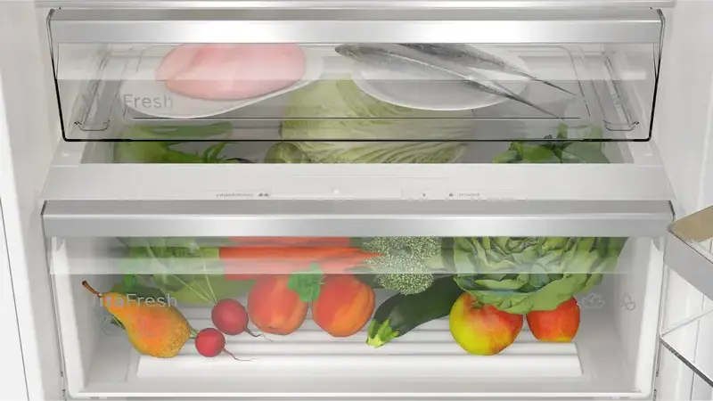 Встраиваемый холодильник с морозильной камерой Bosch Series 4 KBN96VFE0, No Frost, VitaFresh XXL, LED-дисплей, белый, объем 383 л, 193.5x70.8x54.8 см