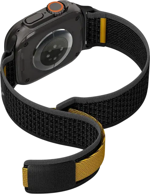 Спортивный ремешок Spigen Athlex Air из дышащего нейлона для Apple Watch Series 10, 9, 8, 7, 6, SE, Ultra 2, 42мм 44мм 45мм 46мм 49мм, на липучке, Черный