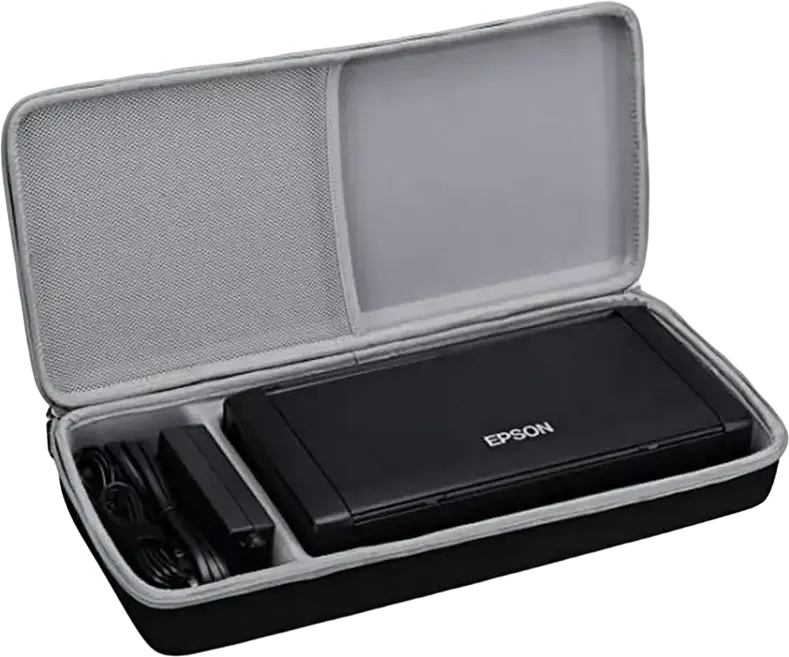 Портативный струйный принтер A4 Epson WorkForce WF-100W, Wireless Wi-Fi Direct, 5760 x 1440 dpi, пигментные чернила, аккумулятор, черный
