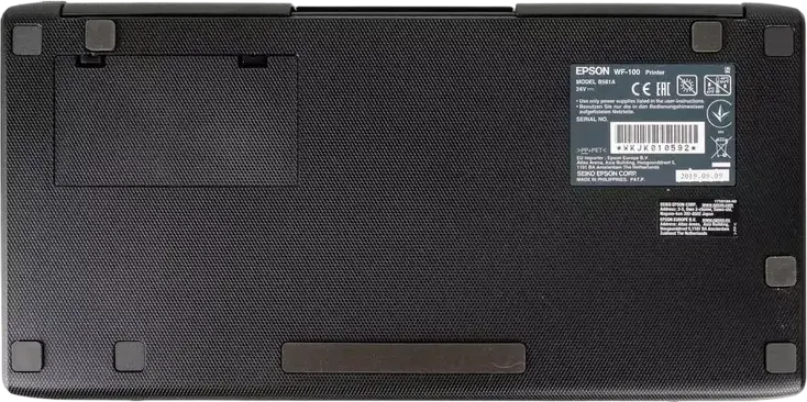 Портативный струйный принтер A4 Epson WorkForce WF-100W, Wireless Wi-Fi Direct, 5760 x 1440 dpi, пигментные чернила, аккумулятор, черный