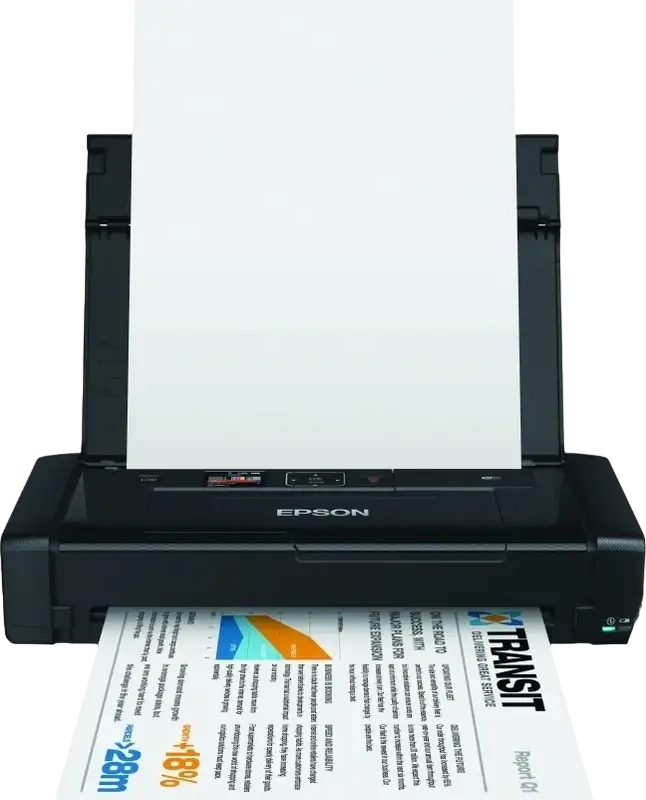 Портативный струйный принтер A4 Epson WorkForce WF-100W, Wireless Wi-Fi Direct, 5760 x 1440 dpi, пигментные чернила, аккумулятор, черный