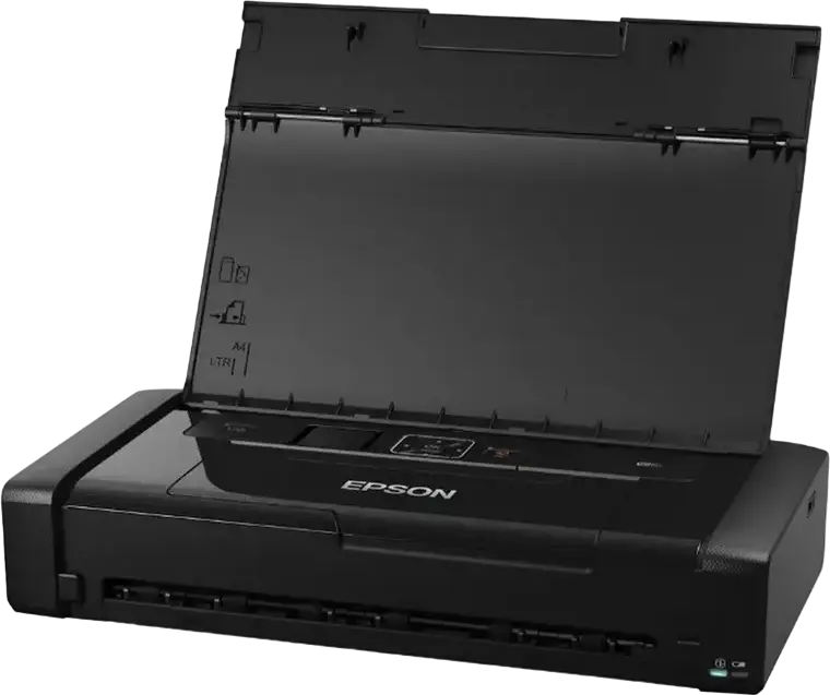 Портативный струйный принтер A4 Epson WorkForce WF-100W, Wireless Wi-Fi Direct, 5760 x 1440 dpi, пигментные чернила, аккумулятор, черный