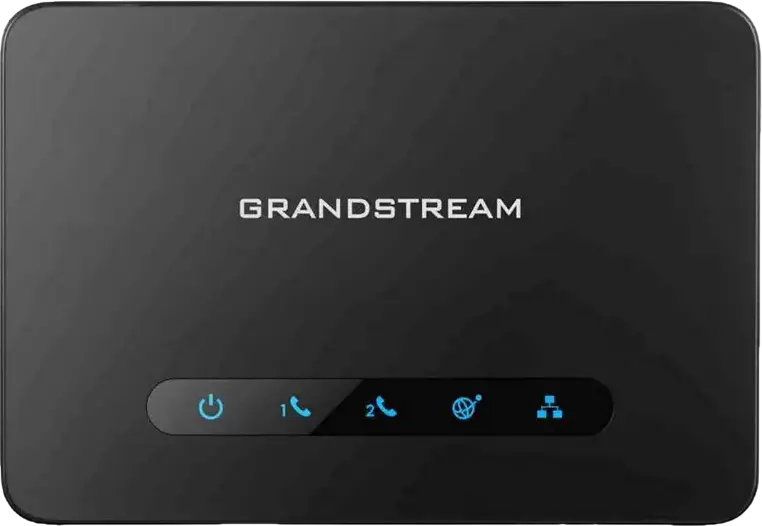 VoIP адаптер Grandstream HT812 v2 с 2 портами FXS, Gigabit Ethernet WAN/LAN, поддержка GDMS, черный