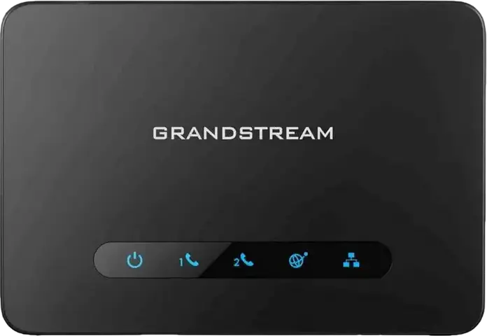VoIP адаптер Grandstream HT812 v2 с 2 портами FXS, Gigabit Ethernet WAN/LAN, поддержка GDMS, черный