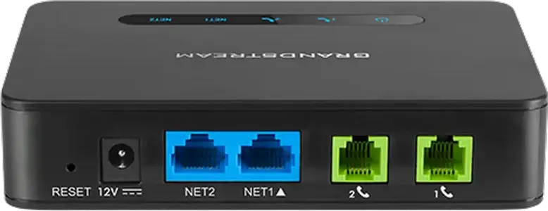 VoIP адаптер Grandstream HT812 v2 с 2 портами FXS, Gigabit Ethernet WAN/LAN, поддержка GDMS, черный