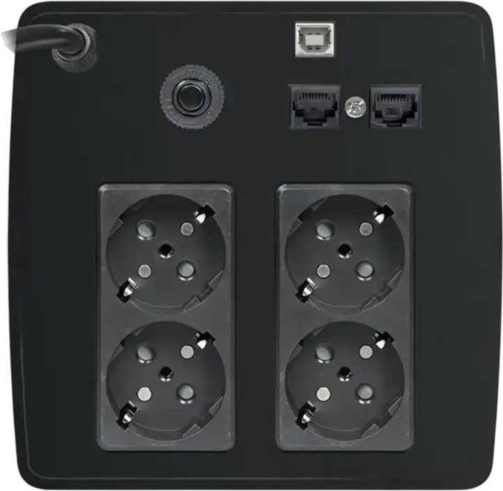 Tuncmatik Lite II 1000VA / 600W Line-Interactive UPS, AVR Automatic Voltage Regulation, Simulated Sine Wave, 4 x Schuko Sockets, Tower, Black