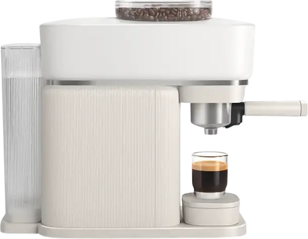 Philips Baristina BAR300/00 Semi-Automatic Espresso Machine, Built-in Ceramic Grinder, Automatic Grinding and Tamping, 1.2L Water Tank, 1550W, White
