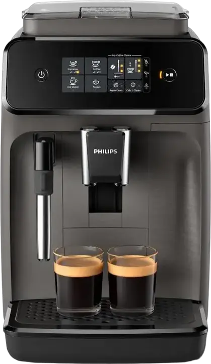 Philips EP1224/00 Series 1200 Fully Automatic Espresso Machine, 1500W, 15 Bar, Ceramic Grinder, Manual Milk Frother, 1.8L Tank, Grey