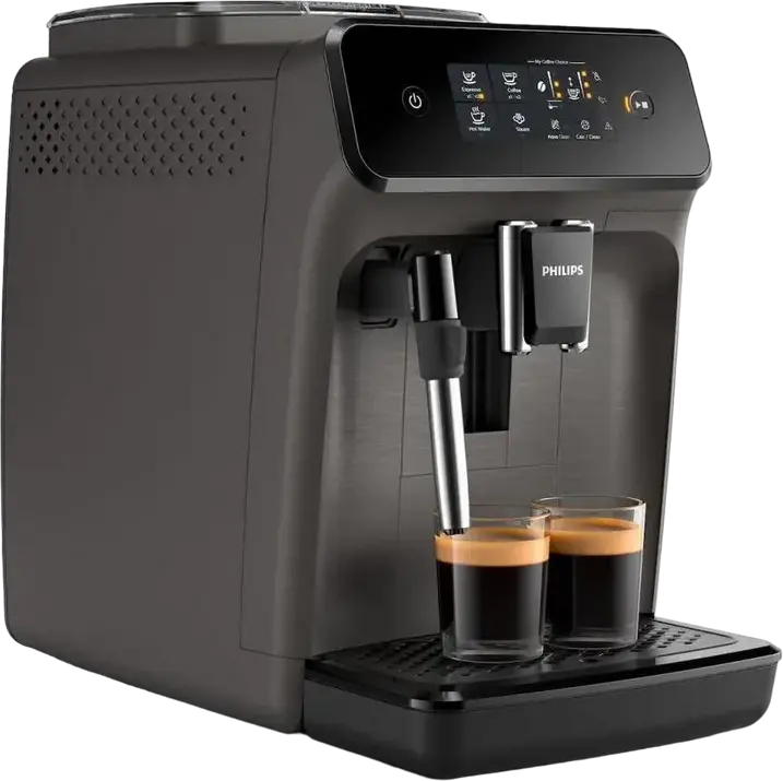 Philips EP1224/00 Series 1200 Fully Automatic Espresso Machine, 1500W, 15 Bar, Ceramic Grinder, Manual Milk Frother, 1.8L Tank, Grey