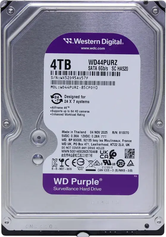 Unitate HDD Western Digital WD Purple, 3.5", 4 TB <WD44PURZ>