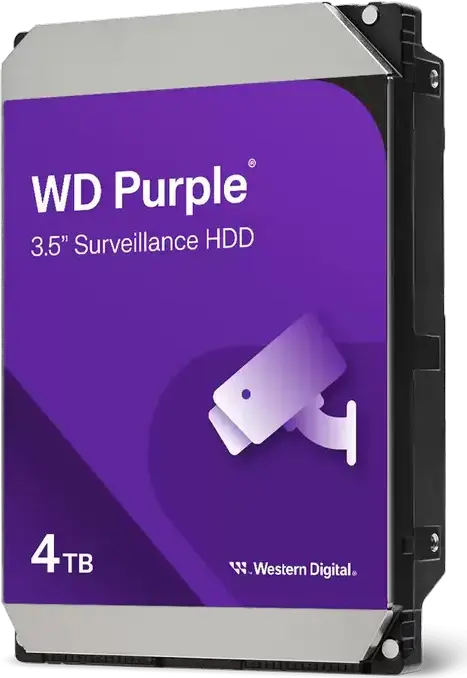Western Digital WD Purple WD44PURZ 4TB 3.5-inch SATA 6Gb/s 5400 RPM 128MB Cache CMR HDD pentru Supraveghere NVR DVR 64 Camere HD AllFrame
