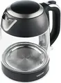 Zelmer ZCK8025 Electric Kettle, 1.7L Capacity, 2200W Power, Stainless Steel and Glass Body, Hidden Disc Heating Element, Anti-calc Filter, Black